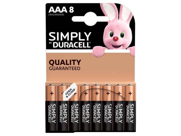  Simply AAA  1.5V LR03 8   2X4 . DURACELL -  1