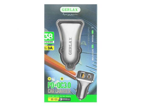    USB  GC-13S 3.0A/1USB/PD20W/QC3.0  Gerlax -  1