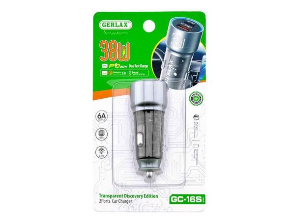    USB  GC-16S 6A/38W/1USB/PD20W/QC3.0  Gerlax -  1