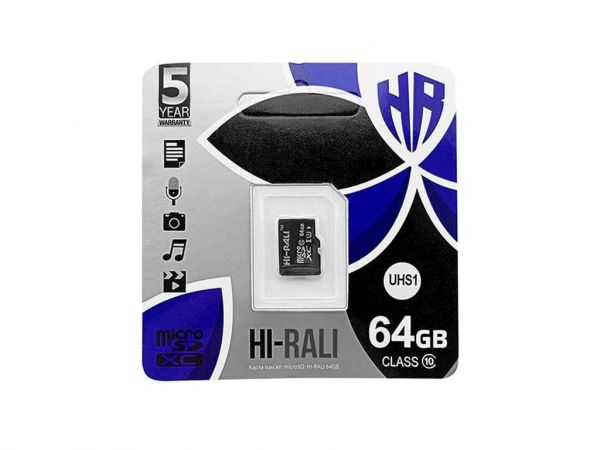  '   64Gb Micro SD (10) (-adapter) UHS-I Hi-Rali -  1