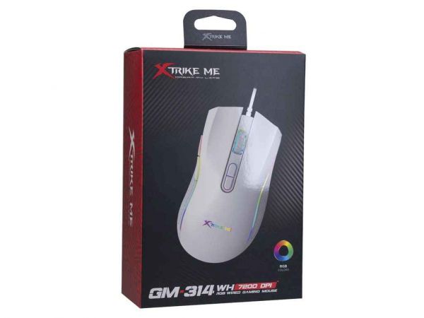   USB  GM-314 WH RGB/7 /800-7200DPI/125Hz  1,5 XTRIKE -  1