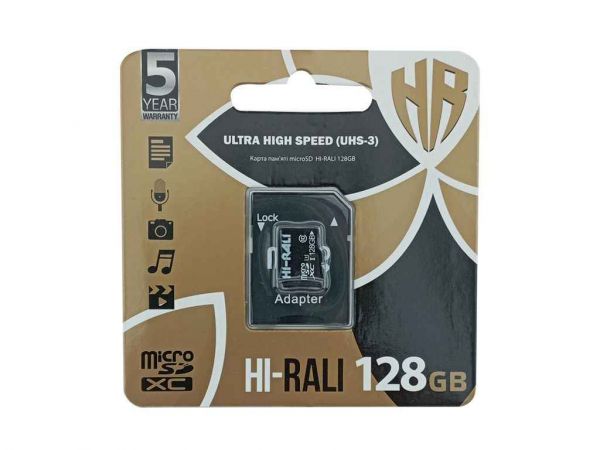  '   128Gb Micro SD (10) (adapter) UHS-3 Hi-Rali -  1