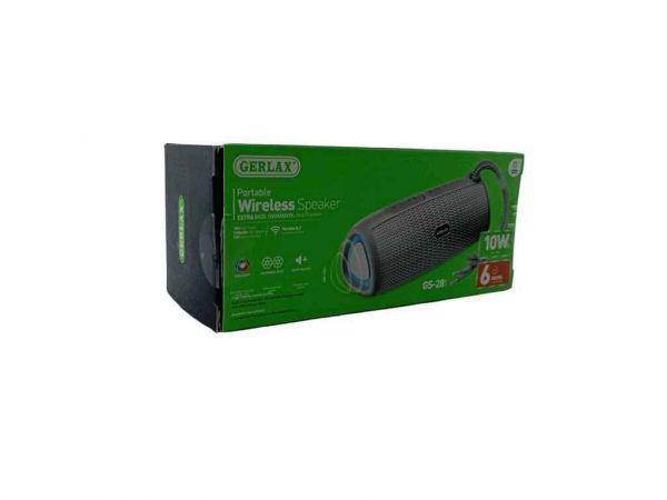   GS-28, BT/USB/FM/AUX/microSD LED, 1200mAh TWS 13x13x17cm  Gerlax -  1