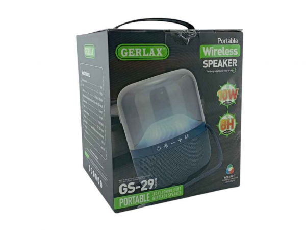   GS-29, BT/USB/FM/AUX/microSD LED, 1800mAh 13x13x17cm - Gerlax -  1