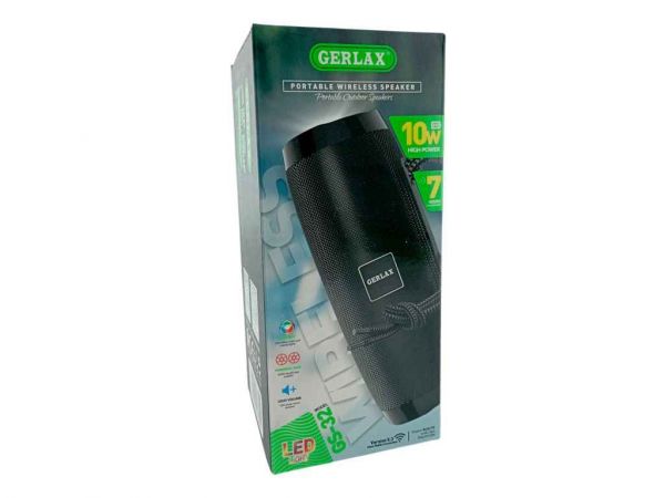   GS-32, BT/USB/FM/AUX/microSD LED, 1200mAh 7x17x18cm  Gerlax -  1