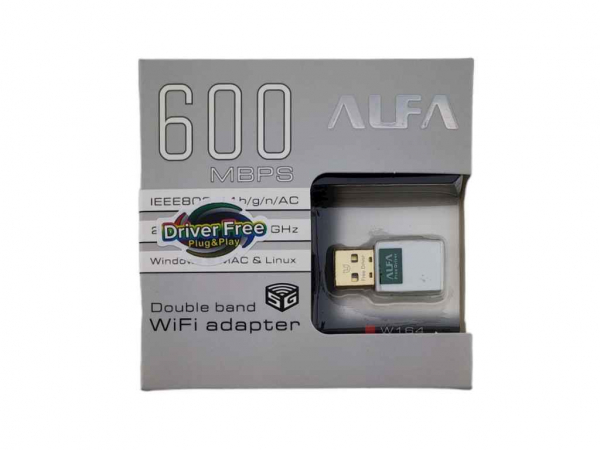  Wi-Fi USB W164, RTL8811IC, 2.4GHz5GHz, 600Mbps ALFA -  1