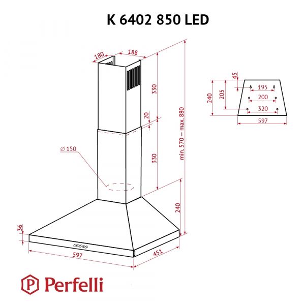  Perfelli K 6402 BL 850 LED -  10