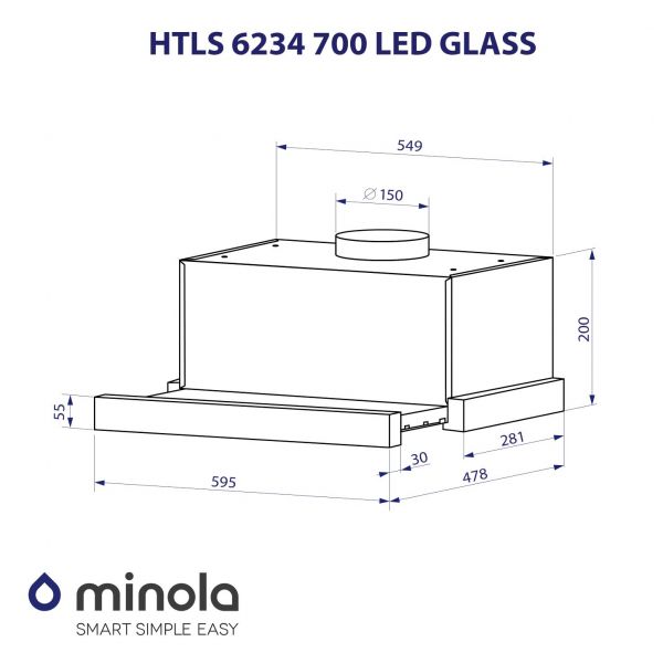  Minola HTLS 6234 BL 700 LED GLASS -  10