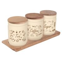  HEREVIN Wooden Set-Beige-Browm Tea-Coffee-Sugar 0.446 (232102-021) -  1