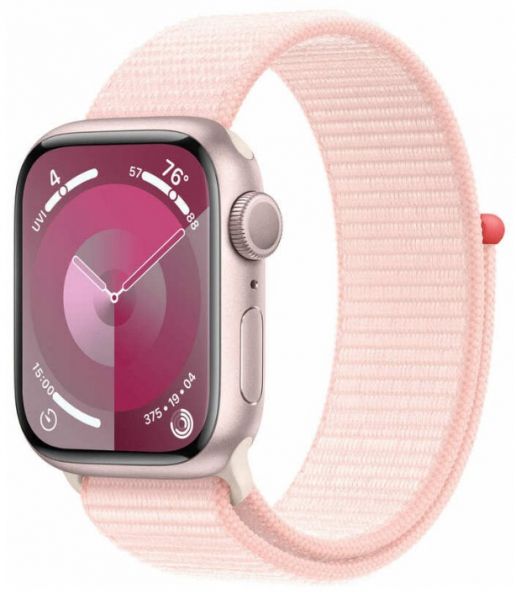   Apple Watch S9 41mm Pink Alum Case with Light Pink Sp/Loop (MR953QP/A) -  1