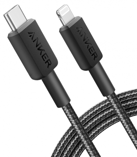  Anker 322 USB-C to Lightning - 1.8m Nylon Black (A81B6G11) -  1