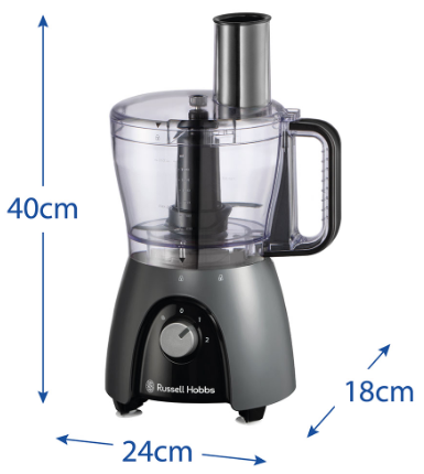   Russell Hobbs 27111-56 Matte Charcoal Food Processor  (25189024002) -  5