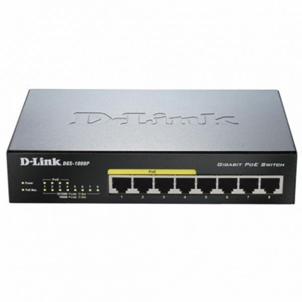  D-Link DGS-1008P 8 LAN 10/100/1000Mb Metal case -  1