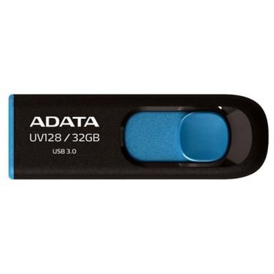 USB 3.0 Flash Drive 32Gb ADATA UV128, Black/Blue (AUV128-32G-RBE) -  1