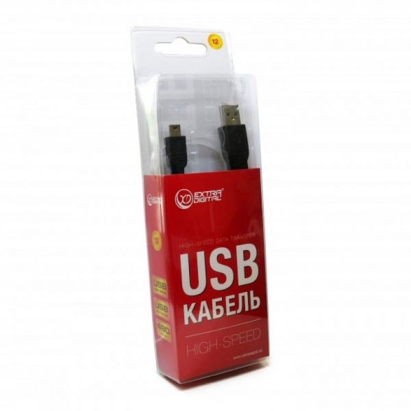   USB 2.0 AM to Mini 5P 1.5m Extradigital (KBU1628) -  5