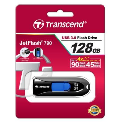 USB   Transcend 128GB JetFlash 790 Black USB 3.0 (TS128GJF790K) -  5