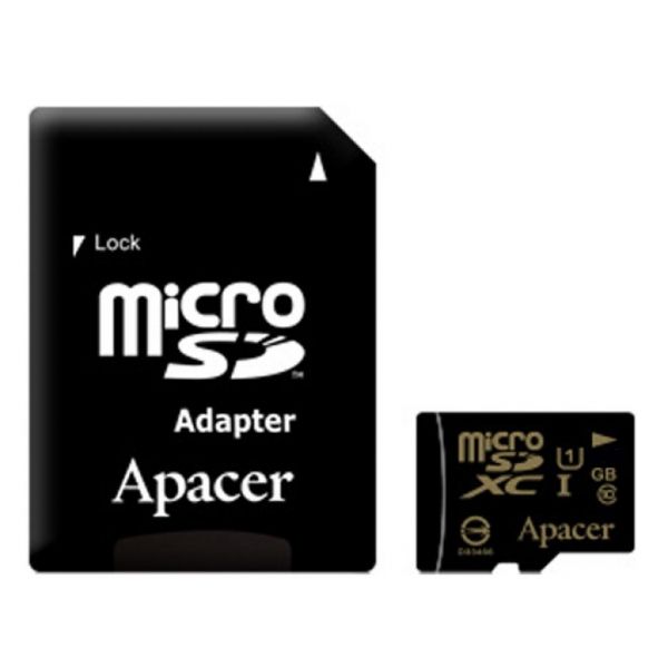   Apacer 64GB microSDHX UHS-I Class10 w/ 1 Adapter RP (AP64GMCSX10U1-R) -  1