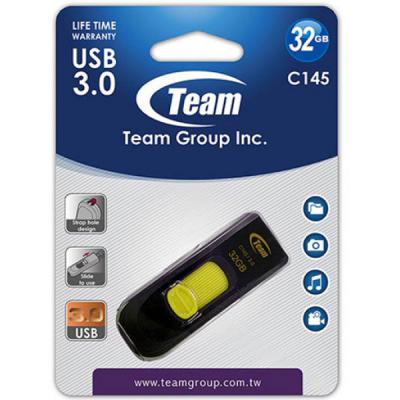 USB 3.0 Flash Drive 32Gb Team C145 Yellow / 70/30Mbps / TC145332GY01 -  5