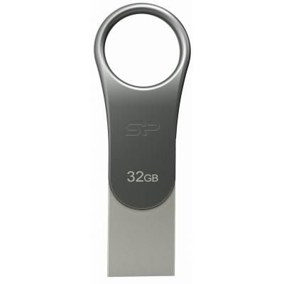 USB   Silicon Power 32GB Mobile C80 Silver USB 3.2 (SP032GBUC3C80V1S) -  1