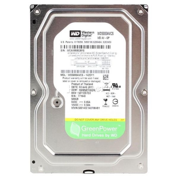   3.5"  500Gb Western Digital (#WD5000AVCS#) -  1