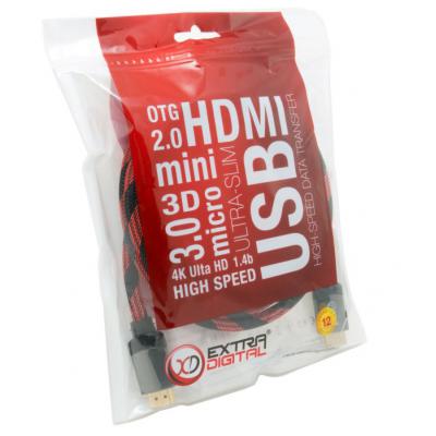  HDMI to HDMI, 1.5m, Extradigital, v2.0, 28 AWG, Gold, Nylon, Hi-Speed (KBH1633) -  5