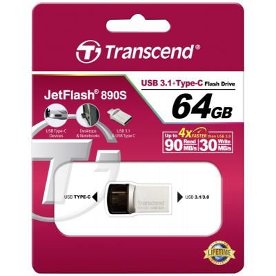 USB   Transcend 64GB JetFlash 890S USB 3.1 (TS64GJF890S) -  5