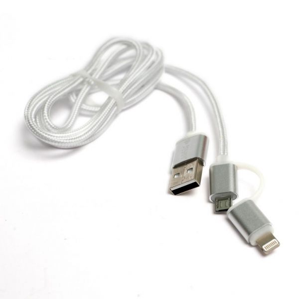   USB 2.0 AM to Lightning + Micro 5P 1.0m cotton PowerPlant (KD00AS1290) -  1