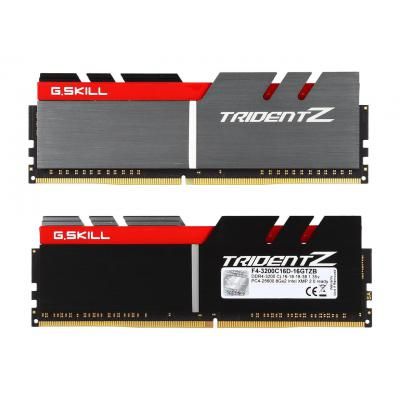  '  ' DDR4 16GB (2x8GB) 3200 MHz Trident Z Silver H/ Red G.Skill (F4-3200C16D-16GTZB) -  2