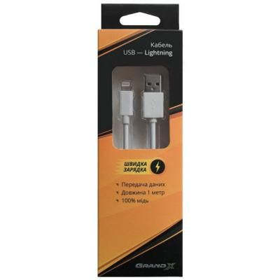   Grand-X USB - Lightning, Cu, 2.1 White, 1m (PL01W) -  3