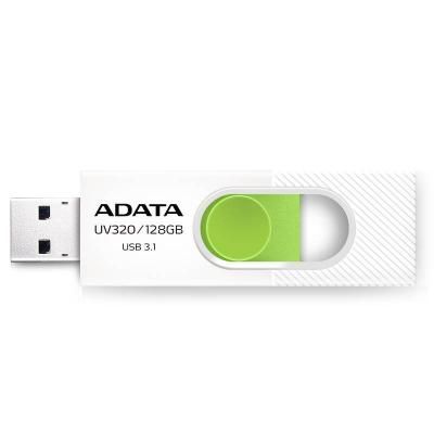 USB   ADATA 128GB UV320 White/Green USB 3.1 (AUV320-128G-RWHGN) -  2