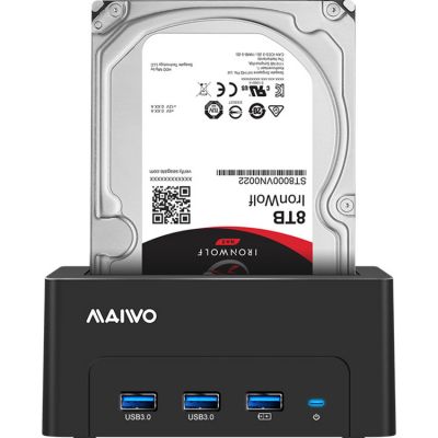 - 2.5"/3.5" Maiwo K308H, Black,  HDD 2,5"/3,5" SATA  USB3.0 . . 3*USB3.0-  -  3