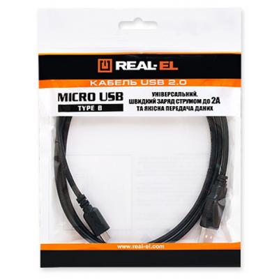   USB 2.0 AM to Micro 5P 2.0m Pro black REAL-EL (EL123500025) -  3