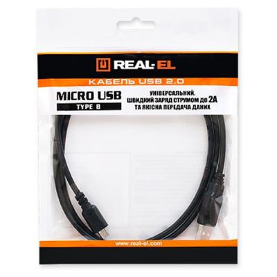   USB 2.0 AM to Micro 5P 1.0m Premium black REAL-EL (EL123500031) -  3