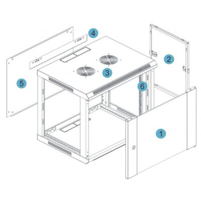   Kingda 12U 19" 600x600 RAL9004 (KD-007-6612) -  2