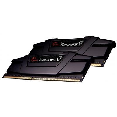 ' 32Gb x 2 (64Gb Kit) DDR4, 3200 MHz, G.Skill Ripjaws V, Black, 16-18-18-38, 1.35V,   (F4-3200C16D-64GVK) -  2