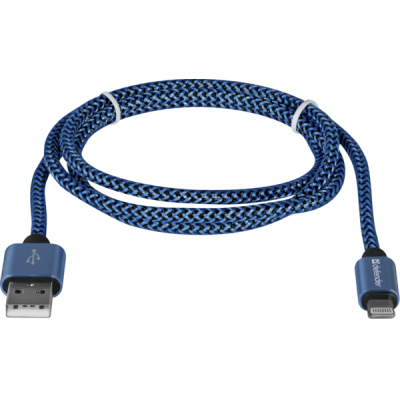   USB 2.0 AM to Lightning 1.0m ACH01-03T 2.1A blue Defender (87811) -  2