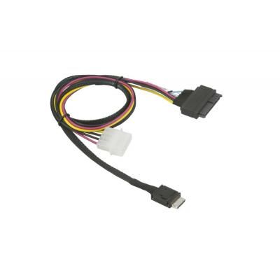     Supermicro OCuLink SFF-8611 (x4) to SFF-8639 U.2 with 4 Pin Power Cable (CBL-SAST-1011) -  1