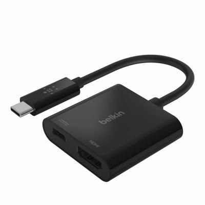  Belkin USB Type-C - HDMI+USB Type-C (M/F), Black (AVC002BTBK) -  1