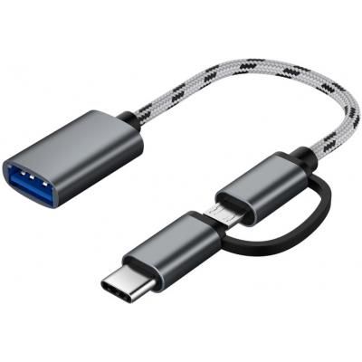  OTG XoKo AC-150 2  1 USB 3.0 - MicroUSB & USB Type-C   Space Grey (AC-150-SPGR) -  1
