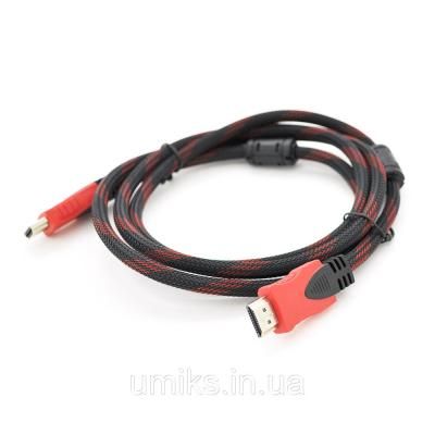   HDMI to HDMI 1.5m v1.4, OD-7.4mm Black/RED Merlion (YT-HDMI(M)/(M)NY/RD-1.5m) -  1