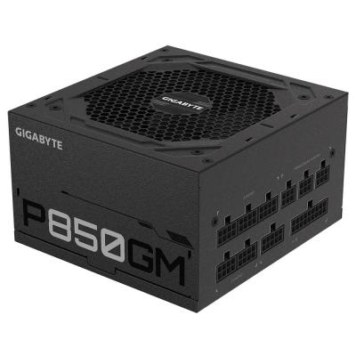   850W, Gigabyte P850GM, Black, , 120  (HYB), Active PFC, 80 Plus Gold, MB: 20+4 pin, CPU: 4+4 pin, VGA: 4 x 6+2 pin, 3xMolex/1xFDD / 8xSATA, : OVP/OPP/SCP/UVP/OCP/OTP (GP-P850GM) -  3