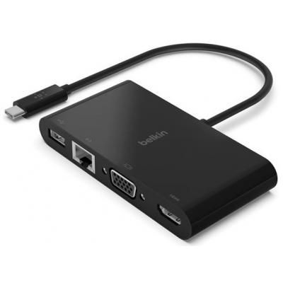  Belkin USB-C  Ethernet, HDMI, VGA, USB-A, black (AVC005BTBK) -  1