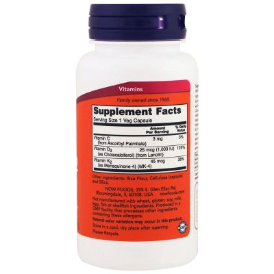 ³ Now Foods ³ D3  2, Vitamin D3 & K-2, 1,000 ME / 45 , 120  (NOW-00369) -  2