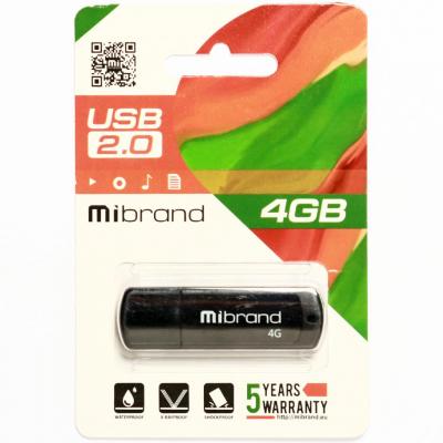USB   Mibrand 4GB Grizzly Black USB 2.0 (MI2.0/GR4P3B) -  2