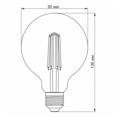  Videx Filament G95FAD 7W E27 2200K 220V (VL-G95FAD-07272) -  3