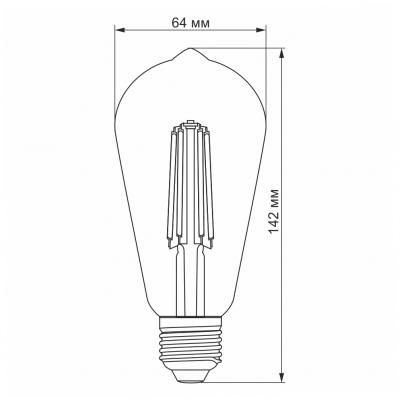  Videx Filament ST64FAD 6W E27 2200K 220V (VL-ST64FAD-06272) -  3