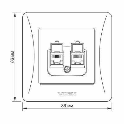   Videx BINERA CAT6+CAT3   (VF-BNSK2PC6TF3-CR) -  6