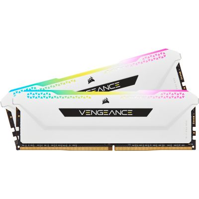     DDR4 16GB (2x8GGB) 3600 MHz Vengeance RGB Pro SL White Corsair (CMH16GX4M2D3600C18W) -  2