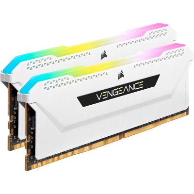     DDR4 16GB (2x8GGB) 3600 MHz Vengeance RGB Pro SL White Corsair (CMH16GX4M2D3600C18W) -  3