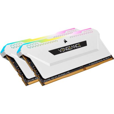     DDR4 16GB (2x8GGB) 3600 MHz Vengeance RGB Pro SL White Corsair (CMH16GX4M2D3600C18W) -  1